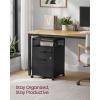 imageVASAGLE File Cabinet Mobile Filing Cabinet with Wheels 2 Lockable Drawers Open Shelf for A4 Letter Size Hanging File Folders Ink Black UOFC077B16Ink Black