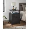 imageVASAGLE File Cabinet Mobile Filing Cabinet with Wheels 2 Lockable Drawers Open Shelf for A4 Letter Size Hanging File Folders Ink Black UOFC077B16Ink Black