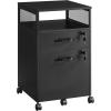 imageVASAGLE File Cabinet Mobile Filing Cabinet with Wheels 2 Lockable Drawers Open Shelf for A4 Letter Size Hanging File Folders Ink Black UOFC077B16Ink Black