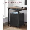 imageVASAGLE File Cabinet Mobile Filing Cabinet with Wheels 2 Lockable Drawers Open Shelf for A4 Letter Size Hanging File Folders Ink Black UOFC077B16Ink Black