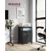 imageVASAGLE File Cabinet Mobile Filing Cabinet with Wheels 2 Lockable Drawers Open Shelf for A4 Letter Size Hanging File Folders Ink Black UOFC077B16Ink Black