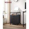 imageVASAGLE File Cabinet Mobile Filing Cabinet with Wheels 2 Lockable Drawers Open Shelf for A4 Letter Size Hanging File Folders Ink Black UOFC077B16Ink Black