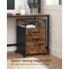imageVASAGLE File Cabinet Mobile Filing Cabinet with Wheels 2 Lockable Drawers Open Shelf for A4 Letter Size Hanging File Folders Ink Black UOFC077B16Rustic Brown  Ink Black