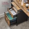 imageVASAGLE File Cabinet Mobile Filing Cabinet with Wheels 2 Lockable Drawers Open Shelf for A4 Letter Size Hanging File Folders Ink Black UOFC077B16Rustic Brown  Ink Black