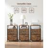 imageVASAGLE File Cabinet Mobile Filing Cabinet with Wheels 2 Lockable Drawers Open Shelf for A4 Letter Size Hanging File Folders Ink Black UOFC077B16Rustic Brown  Ink Black