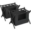 imageSONGMICS 2 Pack Luggage Racks with 2 Removable Laundry Bag Set of 2 Suitcase Stands for Guest Room Foldable for SpaceSaving Storage Steel Frame Hotel Bedroom Black URLR008B02Black