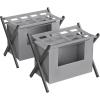 imageSONGMICS 2 Pack Luggage Racks with 2 Removable Laundry Bag Set of 2 Suitcase Stands for Guest Room Foldable for SpaceSaving Storage Steel Frame Hotel Bedroom Black URLR008B02Slate Gray
