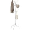 imageSONGMICS Coat Rack Freestanding Metal Coat Rack Stand with 12 Hooks and 4 Legs Holds Clothes Hats and Bags for Entryway Living Room Bedroom White URCR031W01White