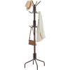 imageSONGMICS Coat Rack Freestanding Metal Coat Rack Stand with 12 Hooks and 4 Legs Holds Clothes Hats and Bags for Entryway Living Room Bedroom White URCR031W01Brown