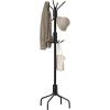 imageSONGMICS Coat Rack Freestanding Metal Coat Rack Stand with 12 Hooks and 4 Legs Holds Clothes Hats and Bags for Entryway Living Room Bedroom White URCR031W01Black