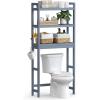 imageSONGMICS Over The Toilet Storage 3Tier Over Toilet Bathroom Organizer with Adjustable Shelf 102 x 248 x 669 Inches SpaceSaving Gray UBTS001G01Grey
