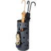 imageSONGMICS Umbrella Stand Metal Umbrella Holder for Entryway with Water Tray and 4 Hooks 67 x 67 x 161 Inches Round Black ULUC024B01Anthracite Gray