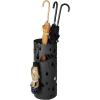 imageSONGMICS Umbrella Stand Metal Umbrella Holder for Entryway with Water Tray and 4 Hooks 67 x 67 x 161 Inches Round Black ULUC024B01Black