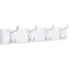 imageSONGMICS WallMounted Coat Rack Hook Rack 5 Dual Metal Hooks for Coats Bags Keys in The Entryway Bedroom Living Room White ULHR235W01White