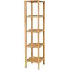 imageSONGMICS 5Tier Bamboo Bathroom Shelf Narrow Shelving Unit Multifunctional Storage Rack Corner Rack for Kitchen Living Room Bedroom Entryway Bathroom Brown UBCB55ZNatural