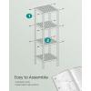 imageSONGMICS 5Tier Bamboo Bathroom Shelf Narrow Shelving Unit Multifunctional Storage Rack Corner Rack for Kitchen Living Room Bedroom Entryway Bathroom Brown UBCB55ZCloud White