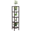 imageSONGMICS 5Tier Bamboo Bathroom Shelf Narrow Shelving Unit Multifunctional Storage Rack Corner Rack for Kitchen Living Room Bedroom Entryway Bathroom Brown UBCB55ZBrown