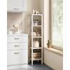 imageSONGMICS 5Tier Bamboo Bathroom Shelf Narrow Shelving Unit Multifunctional Storage Rack Corner Rack for Kitchen Living Room Bedroom Entryway Bathroom Brown UBCB55ZCloud White  Natural Beige