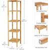 imageSONGMICS 5Tier Bamboo Bathroom Shelf Narrow Shelving Unit Multifunctional Storage Rack Corner Rack for Kitchen Living Room Bedroom Entryway Bathroom Brown UBCB55ZNatural