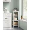 imageSONGMICS 5Tier Bamboo Bathroom Shelf Narrow Shelving Unit Multifunctional Storage Rack Corner Rack for Kitchen Living Room Bedroom Entryway Bathroom Brown UBCB55ZCloud White