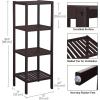 imageSONGMICS 5Tier Bamboo Bathroom Shelf Narrow Shelving Unit Multifunctional Storage Rack Corner Rack for Kitchen Living Room Bedroom Entryway Bathroom Brown UBCB55ZBrown