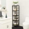 imageSONGMICS 5Tier Bamboo Bathroom Shelf Narrow Shelving Unit Multifunctional Storage Rack Corner Rack for Kitchen Living Room Bedroom Entryway Bathroom Brown UBCB55ZBrown