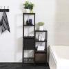 imageSONGMICS 5Tier Bamboo Bathroom Shelf Narrow Shelving Unit Multifunctional Storage Rack Corner Rack for Kitchen Living Room Bedroom Entryway Bathroom Brown UBCB55ZBrown