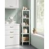 imageSONGMICS 5Tier Bamboo Bathroom Shelf Narrow Shelving Unit Multifunctional Storage Rack Corner Rack for Kitchen Living Room Bedroom Entryway Bathroom Brown UBCB55ZCloud White