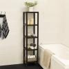 imageSONGMICS 5Tier Bamboo Bathroom Shelf Narrow Shelving Unit Multifunctional Storage Rack Corner Rack for Kitchen Living Room Bedroom Entryway Bathroom Brown UBCB55ZBrown