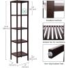 imageSONGMICS 5Tier Bamboo Bathroom Shelf Narrow Shelving Unit Multifunctional Storage Rack Corner Rack for Kitchen Living Room Bedroom Entryway Bathroom Brown UBCB55ZBrown