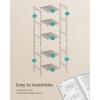 imageSONGMICS 5Tier Bamboo Bathroom Shelf Narrow Shelving Unit Multifunctional Storage Rack Corner Rack for Kitchen Living Room Bedroom Entryway Bathroom Brown UBCB55ZCloud White  Natural Beige