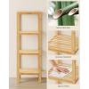 imageSONGMICS 5Tier Bamboo Bathroom Shelf Narrow Shelving Unit Multifunctional Storage Rack Corner Rack for Kitchen Living Room Bedroom Entryway Bathroom Brown UBCB55ZNatural
