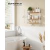 imageSONGMICS Bamboo Bathroom Shelf 3Tier Adjustable Plants Rack WallMounted or Stand in The Living Room Balcony Kitchen 59 x 236 x 213 Inches Natural and Cloud White UBCB13WNNatural  Cloud White