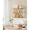 imageSONGMICS Bamboo Bathroom Shelf 3Tier Adjustable Plants Rack WallMounted or Stand in The Living Room Balcony Kitchen 59 x 236 x 213 Inches Natural and Cloud White UBCB13WNNatural  Cloud White