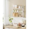 imageSONGMICS Bamboo Bathroom Shelf 3Tier Adjustable Plants Rack WallMounted or Stand in The Living Room Balcony Kitchen 59 x 236 x 213 Inches Natural and Cloud White UBCB13WNCloud White