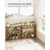 imageSONGMICS Bamboo Bathroom Shelf 3Tier Adjustable Plants Rack WallMounted or Stand in The Living Room Balcony Kitchen 59 x 236 x 213 Inches Natural and Cloud White UBCB13WNCoffee Brown