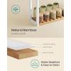 imageSONGMICS Bamboo Bathroom Shelf 3Tier Adjustable Plants Rack WallMounted or Stand in The Living Room Balcony Kitchen 59 x 236 x 213 Inches Natural and Cloud White UBCB13WNNatural  Cloud White