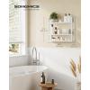 imageSONGMICS Bamboo Bathroom Shelf 3Tier Adjustable Plants Rack WallMounted or Stand in The Living Room Balcony Kitchen 59 x 236 x 213 Inches Natural and Cloud White UBCB13WNCloud White
