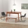 imageSONGMICS Dining Chairs Set of 2 MidCentury Modern Kitchen Chairs with Backrest Metal Legs Comfortable Wide Seat Synthetic Leather Cover Load Capacity 264 lb Retro Black and Black ULDC091B01