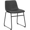 imageSONGMICS Dining Chairs Set of 2 MidCentury Modern Kitchen Chairs with Backrest Metal Legs Comfortable Wide Seat Synthetic Leather Cover Load Capacity 264 lb Retro Black and Black ULDC091B01