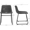 imageSONGMICS Dining Chairs Set of 2 MidCentury Modern Kitchen Chairs with Backrest Metal Legs Comfortable Wide Seat Synthetic Leather Cover Load Capacity 264 lb Retro Black and Black ULDC091B01