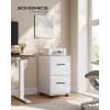 imageSONGMICS File Cabinet PreAssembled Except Wheels and Handles Office Filing Cabinet with Lock for A4 Legal Letter Sized Documents 177 x 144 x 236 Inches Matte Black UOFC110B02Matte White  Black