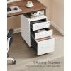 imageSONGMICS File Cabinet PreAssembled Except Wheels and Handles Office Filing Cabinet with Lock for A4 Legal Letter Sized Documents 177 x 144 x 236 Inches Matte Black UOFC110B02Matte White