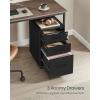 imageSONGMICS File Cabinet PreAssembled Except Wheels and Handles Office Filing Cabinet with Lock for A4 Legal Letter Sized Documents 177 x 144 x 236 Inches Matte Black UOFC110B02Matte Black