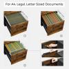 imageSONGMICS File Cabinet PreAssembled Except Wheels and Handles Office Filing Cabinet with Lock for A4 Legal Letter Sized Documents 177 x 144 x 236 Inches Matte Black UOFC110B02Rustic Brown  Black