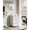 imageSONGMICS File Cabinet PreAssembled Except Wheels and Handles Office Filing Cabinet with Lock for A4 Legal Letter Sized Documents 177 x 144 x 236 Inches Matte Black UOFC110B02Matte White  Black