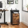 imageSONGMICS File Cabinet PreAssembled Except Wheels and Handles Office Filing Cabinet with Lock for A4 Legal Letter Sized Documents 177 x 144 x 236 Inches Matte Black UOFC110B02Rustic Brown  Black