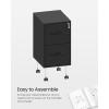 imageSONGMICS File Cabinet PreAssembled Except Wheels and Handles Office Filing Cabinet with Lock for A4 Legal Letter Sized Documents 177 x 144 x 236 Inches Matte Black UOFC110B02Matte Black