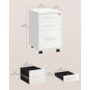 imageSONGMICS File Cabinet PreAssembled Except Wheels and Handles Office Filing Cabinet with Lock for A4 Legal Letter Sized Documents 177 x 144 x 236 Inches Matte Black UOFC110B02Matte White