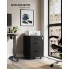imageSONGMICS File Cabinet PreAssembled Except Wheels and Handles Office Filing Cabinet with Lock for A4 Legal Letter Sized Documents 177 x 144 x 236 Inches Matte Black UOFC110B02Matte Black